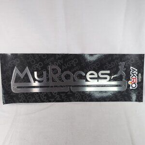 AKRO My Races Race Ribbon Wall Hanger Hook Display Silver Metal Marathon NEW